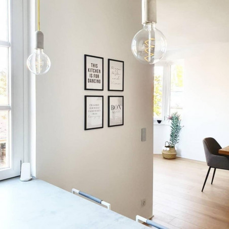 Pendant luminaire Base Concrete | Thin Gold Crown