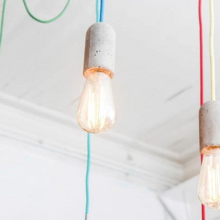 Pendant luminaire Base Concrete | Thin Gold Crown