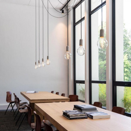 Pendant luminaire Base Concrete | Thin Gold Crown