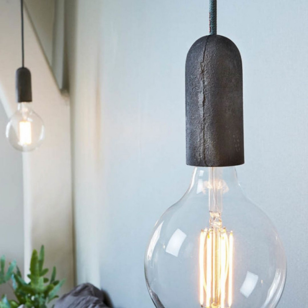 Pendant luminaire Base Iron | Natural Linen
