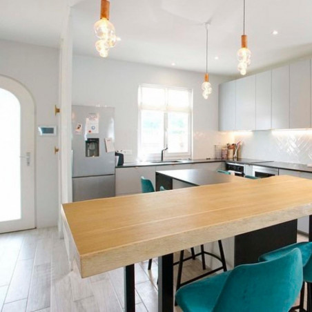 Pendant luminaire Tube Aqua | Asphalt