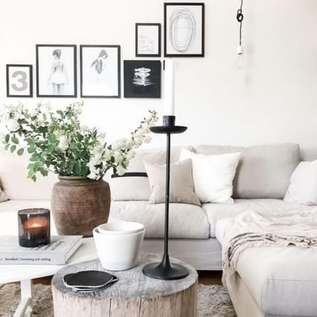 Pendant luminaire Classic White | Natural Linen