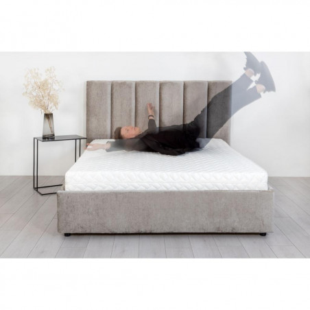 Bed with mattress Maja 1 | Light grey
