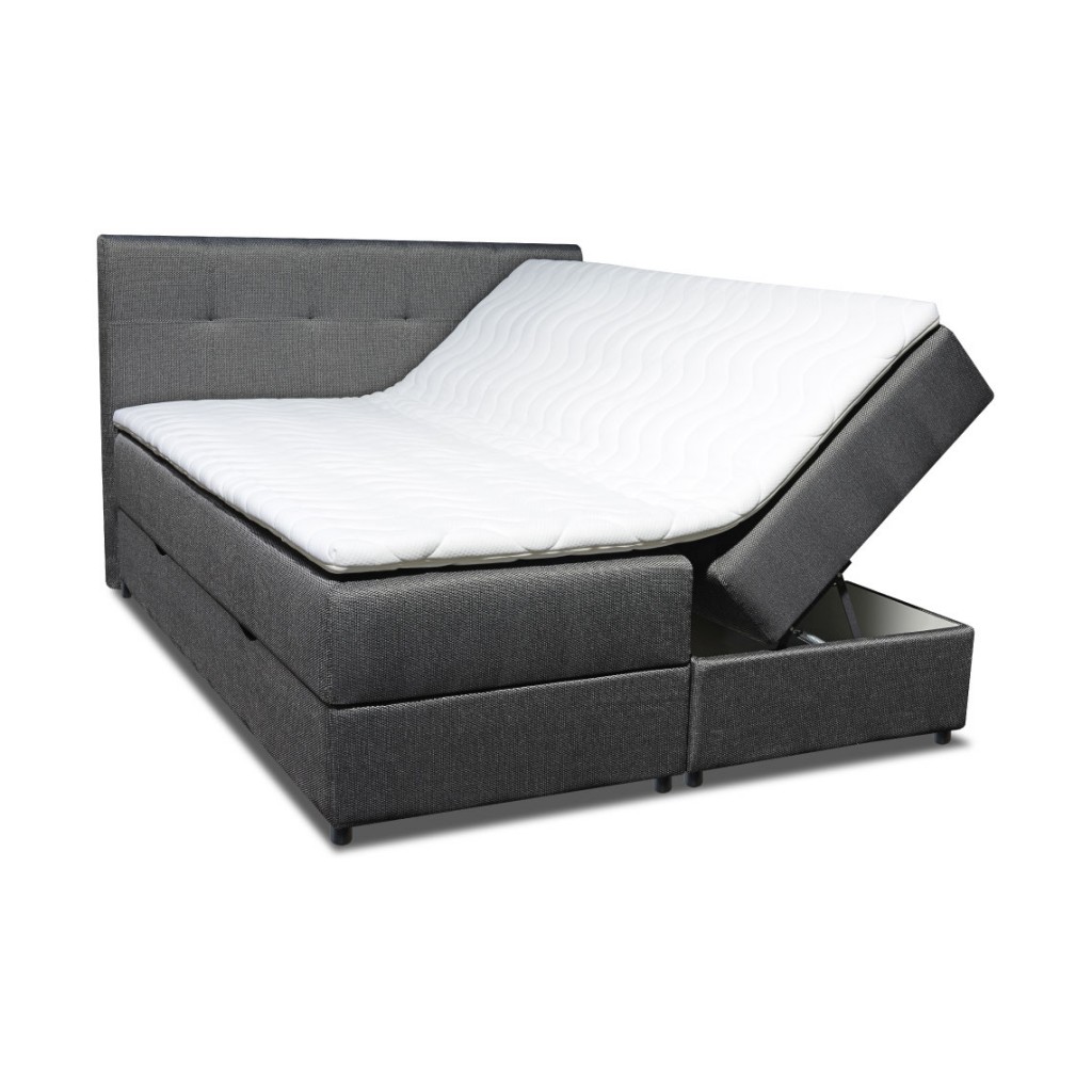Bed with mattress Oslo | Grey