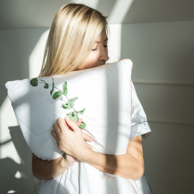 Pillow with bamboo