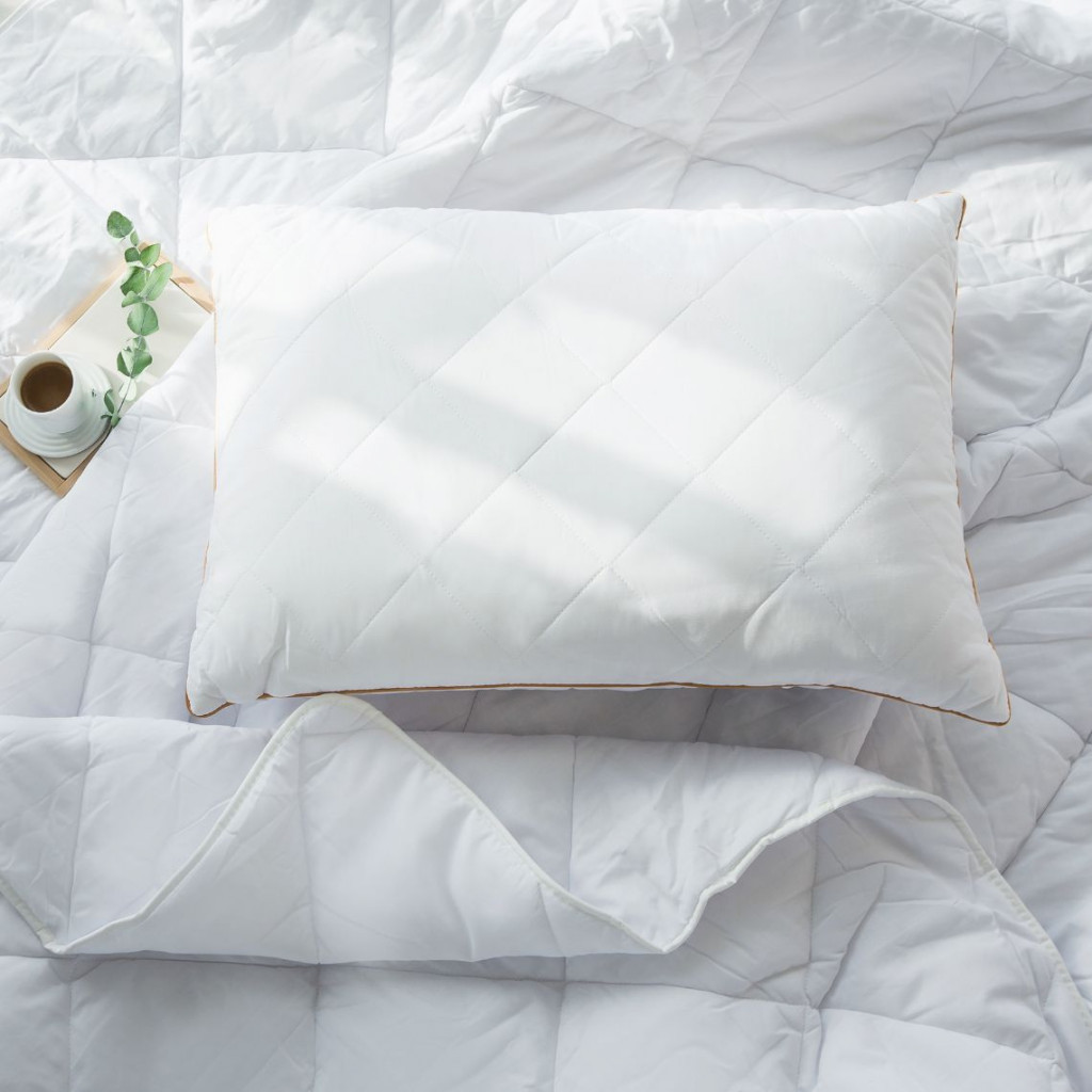Pillow with bamboo