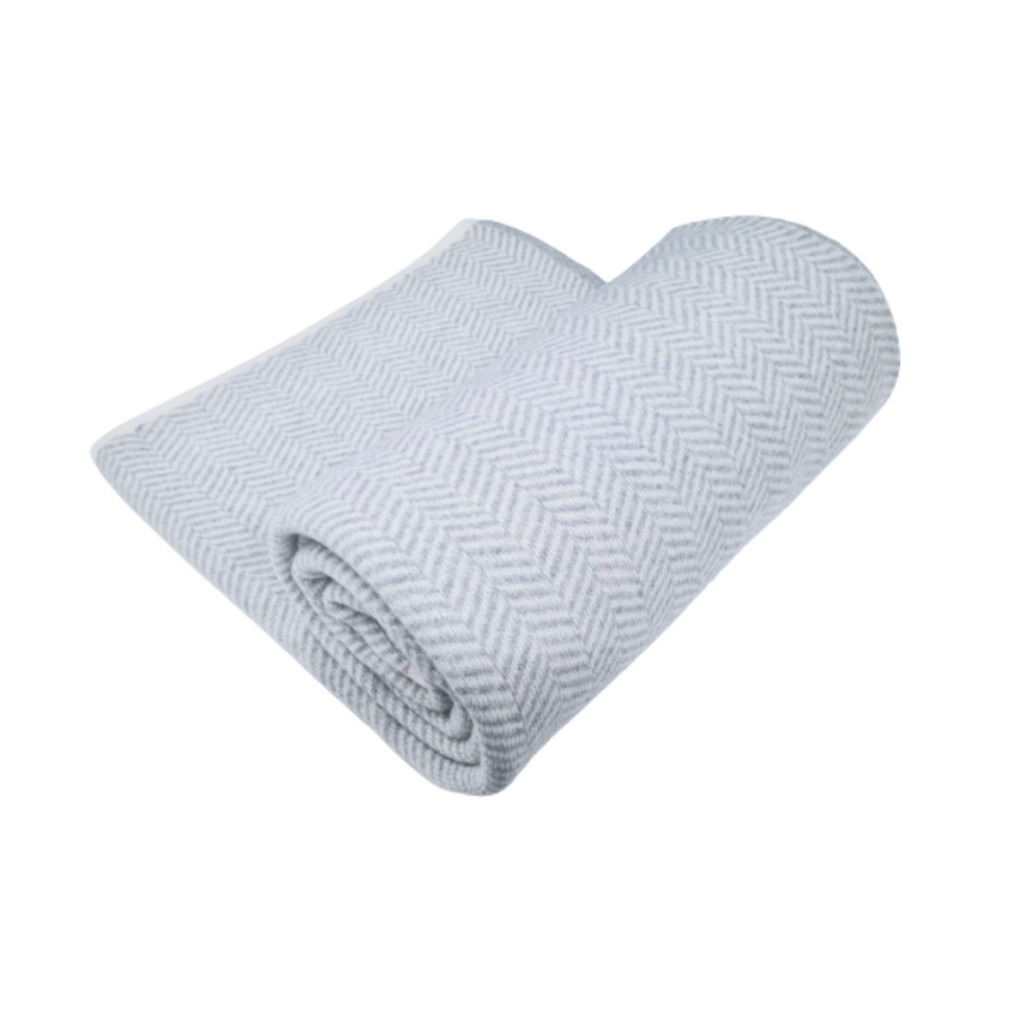 Merino wool plaid bedspread - Grey | Grey Merino wool plaid bedspread - Grey | Grey