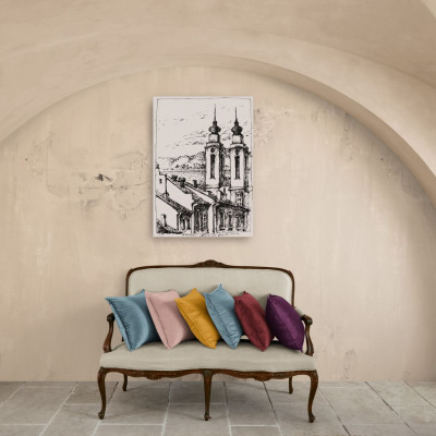 Grafika Kaunas - Jėzuitų bažnyčia | tapyti-paveikslai-grafika | NMF Home