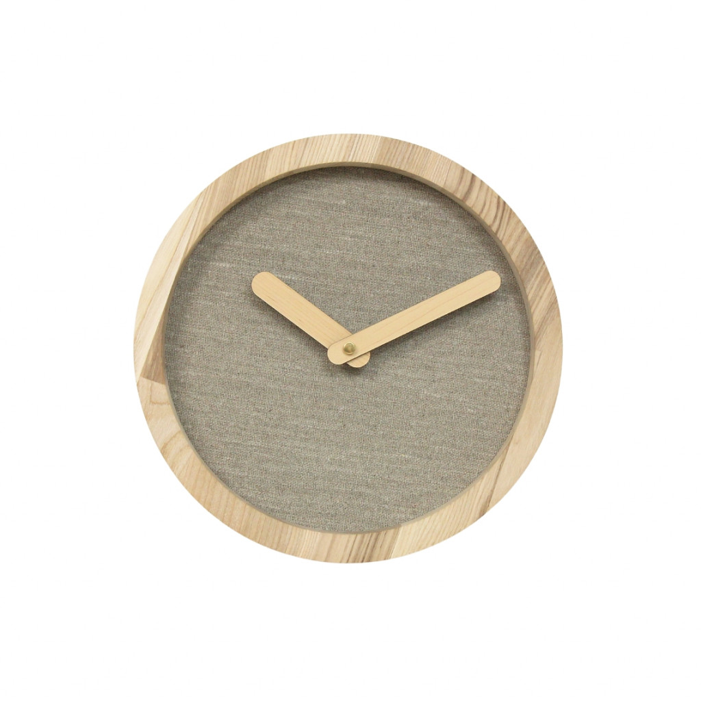 Light Wooden Round Clock (Linen) Light Wooden Round Clock (Linen)