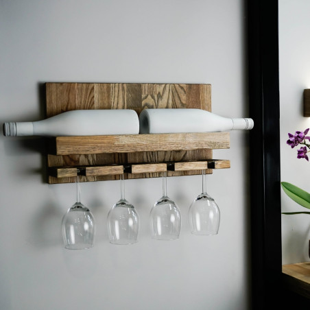 Wine Bottle and Cup Holder/Shelf (Light)