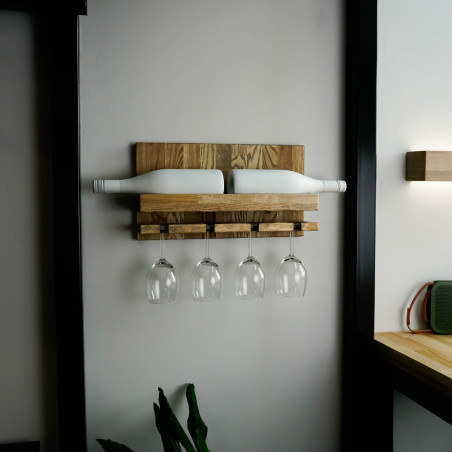 Wine Bottle and Cup Holder/Shelf (Light)