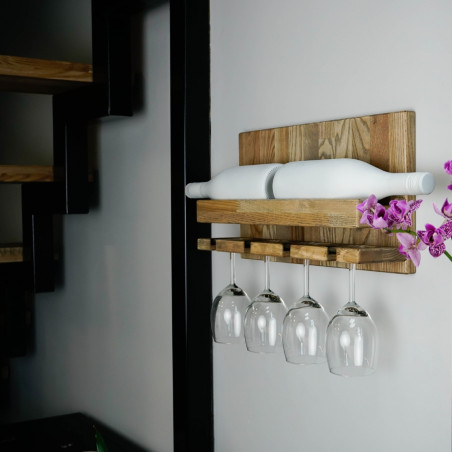 Wine Bottle and Cup Holder/Shelf (Light)