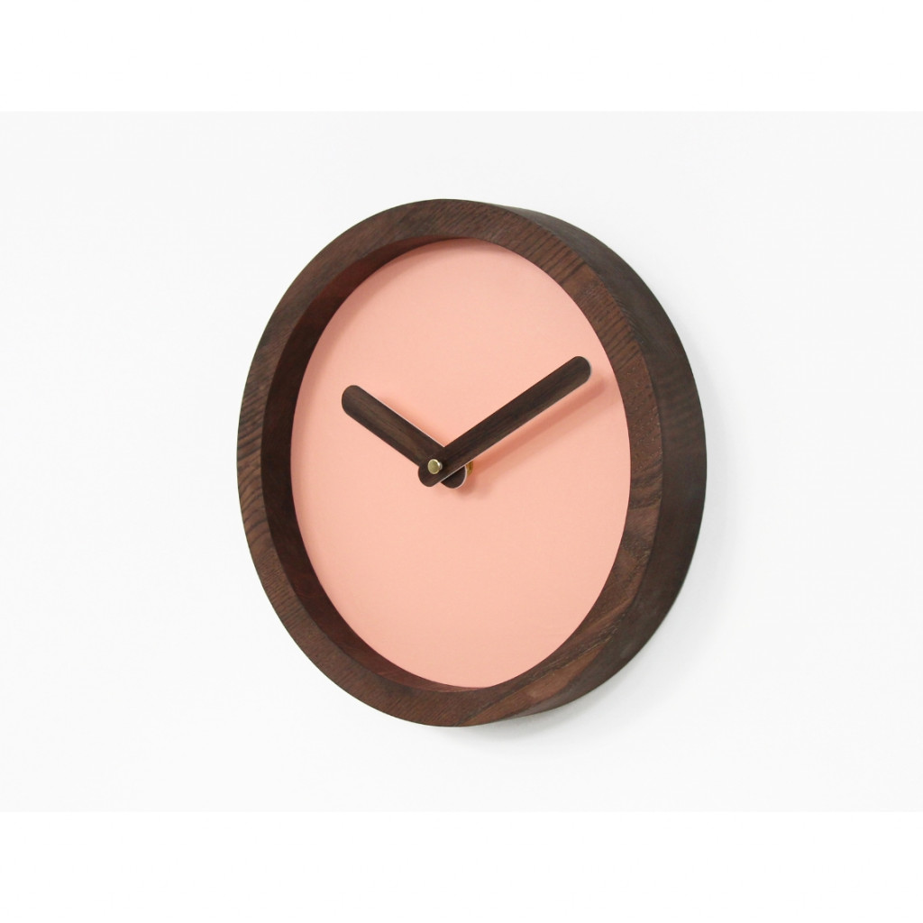 Dark Wooden Round Watch (Pink Faux Leather) Dark Wooden Round Watch (Pink Faux Leather)