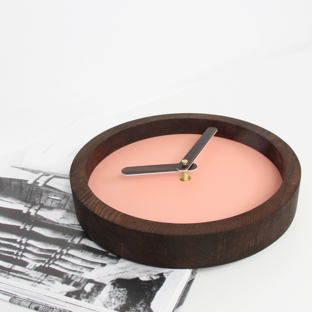Dark Wooden Round Watch (Pink Faux Leather) Dark Wooden Round Watch (Pink Faux Leather)