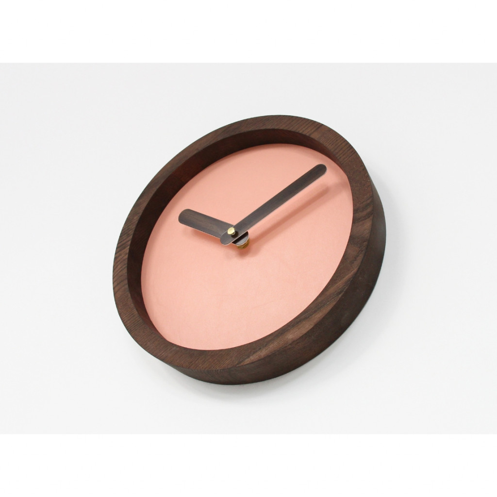 Dark Wooden Round Watch (Pink Faux Leather) Dark Wooden Round Watch (Pink Faux Leather)