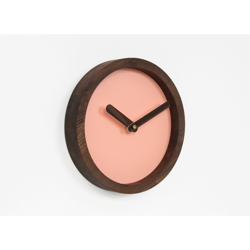 Dark Wooden Round Watch (Pink Faux Leather) Dark Wooden Round Watch (Pink Faux Leather)