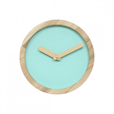 Šviesus Medinis Apvalus Laikrodis (Mint Green Dirbtinė Oda) | laikrodziai | NMF Home