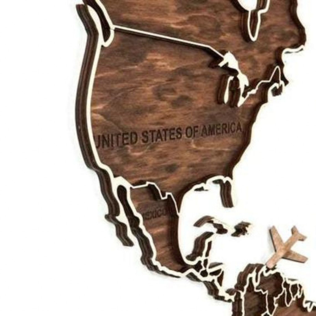 Wooden Wall Map of the World | Dark Wooden Wall Map of the World | Dark