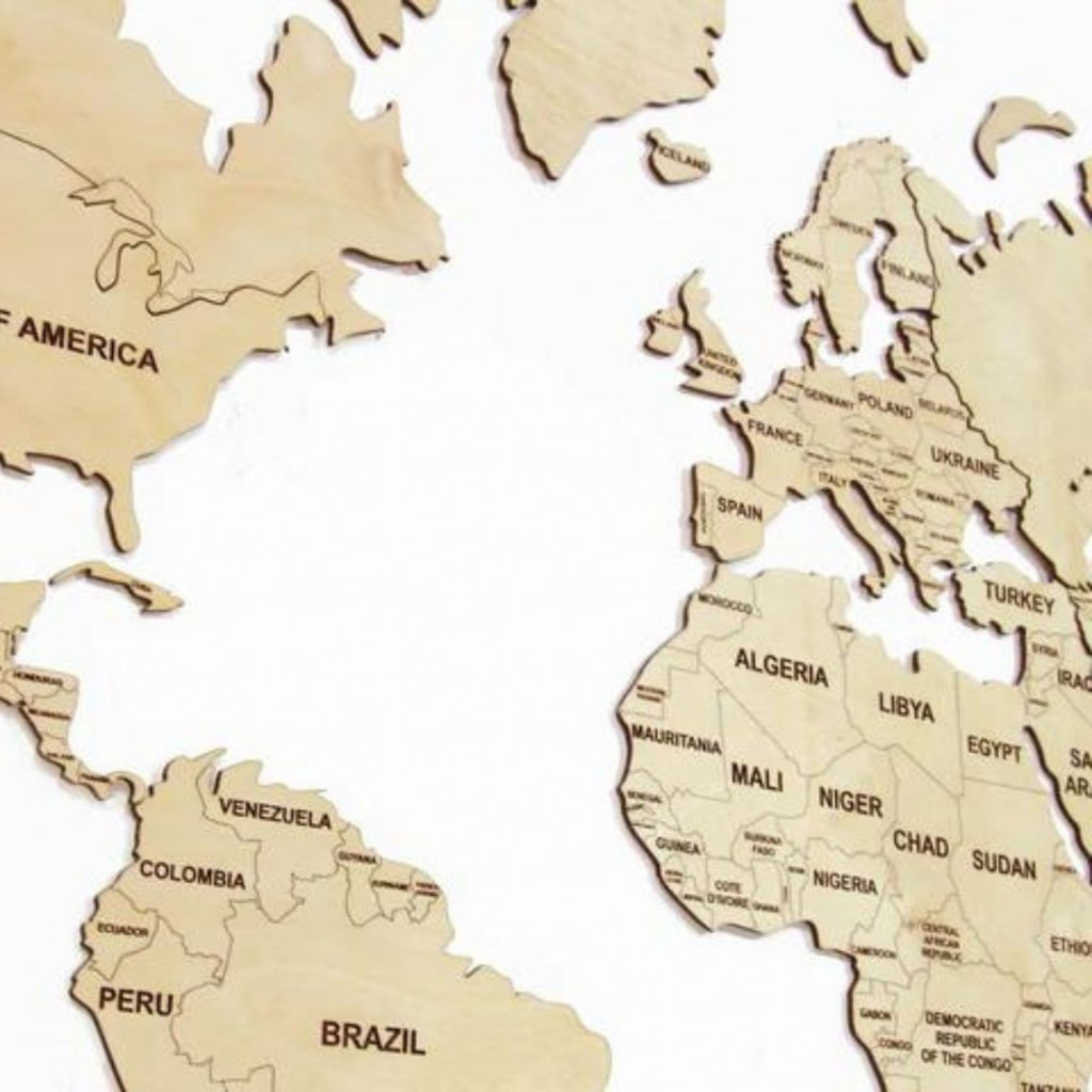 Medinis sieninis pasaulio žemėlapis natūralus | produktai | NMF Home