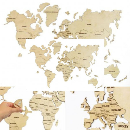 Medinis sieninis pasaulio žemėlapis | Natūralus