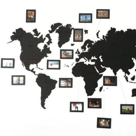 Medinis sieninis pasaulio žemėlapis | Juodas | zemelapiai | NMF Home