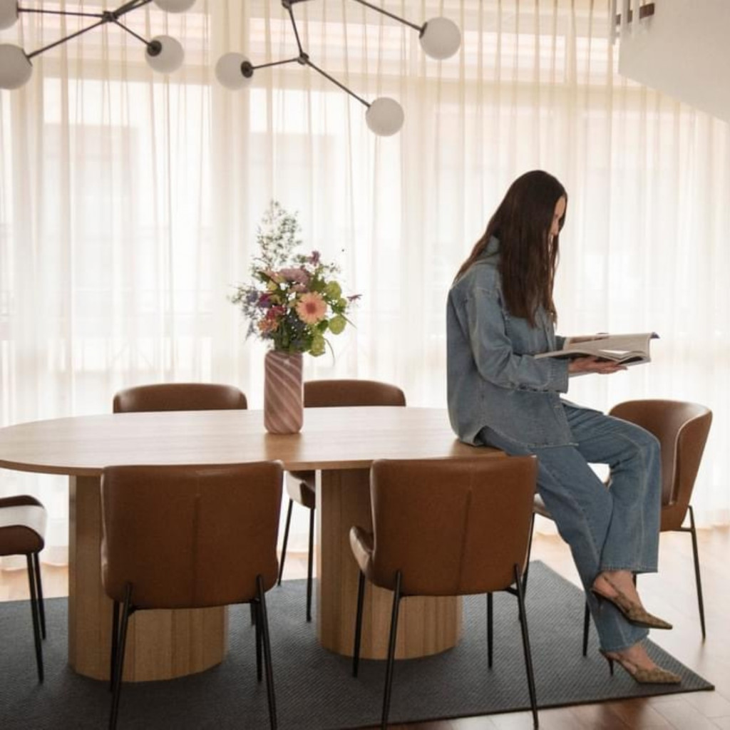 Long dining table Revolve Light Oak Long dining table Revolve Light Oak