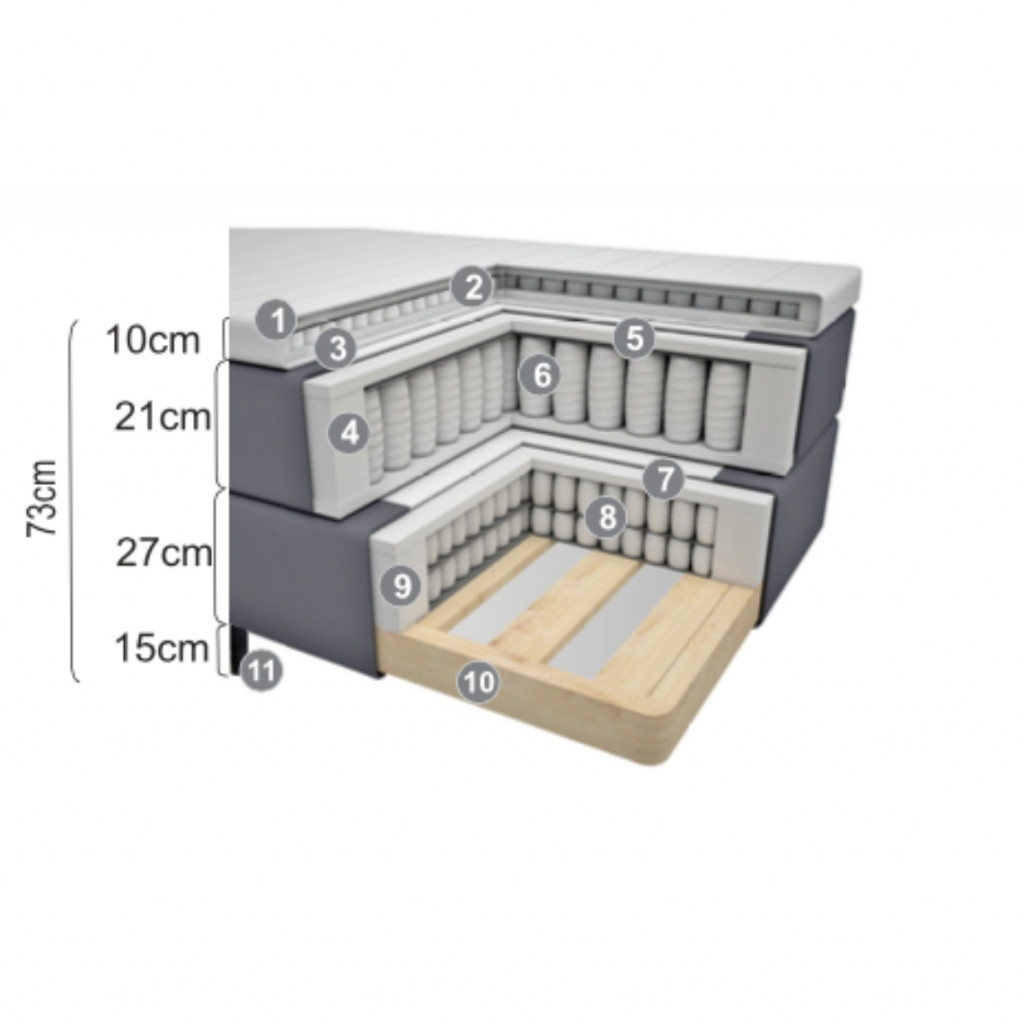 Bed with mattress Magic | Light grey Bed with mattress Magic | Light grey