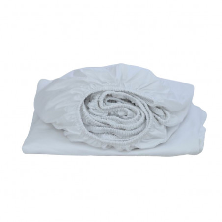 Satin sheet with elastic | White