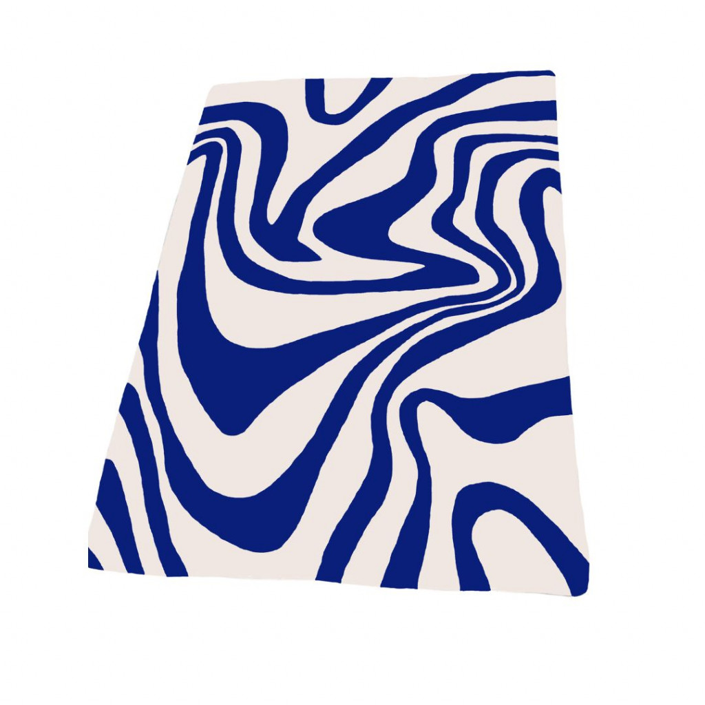 Estetiškas kilimas Beige Waves | Mėlynas | kilimai | NMF Home