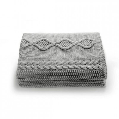 Merino wool plaid Aran | Grey