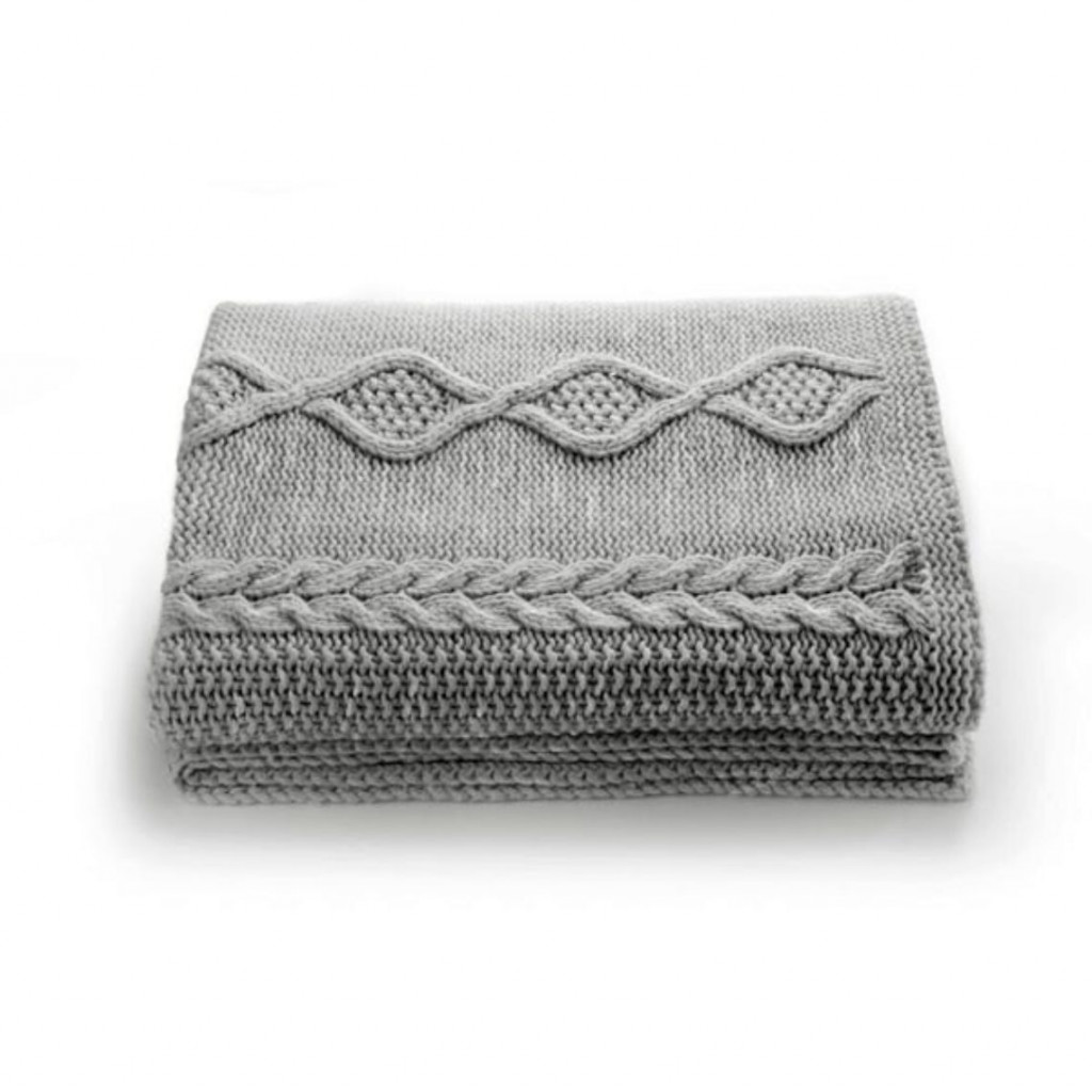 Merino wool plaid Aran | Grey Merino wool plaid Aran | Grey