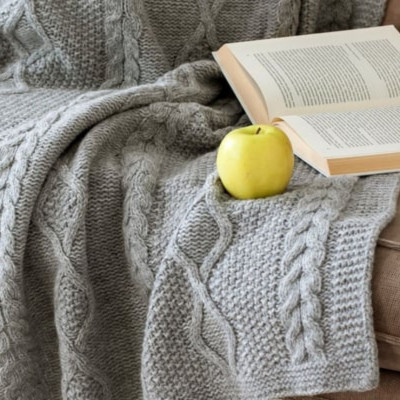 Плед из мериносовой шерсти Aran | Серый