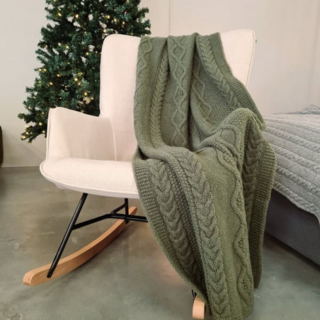Merino wool plaid Aran | Green
