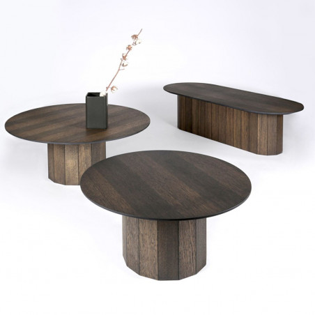 Revolve long coffee table | Dark oak