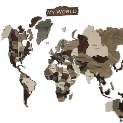 Medinis sieninis pasaulio žemėlapis 3D | zemelapiai | NMF Home