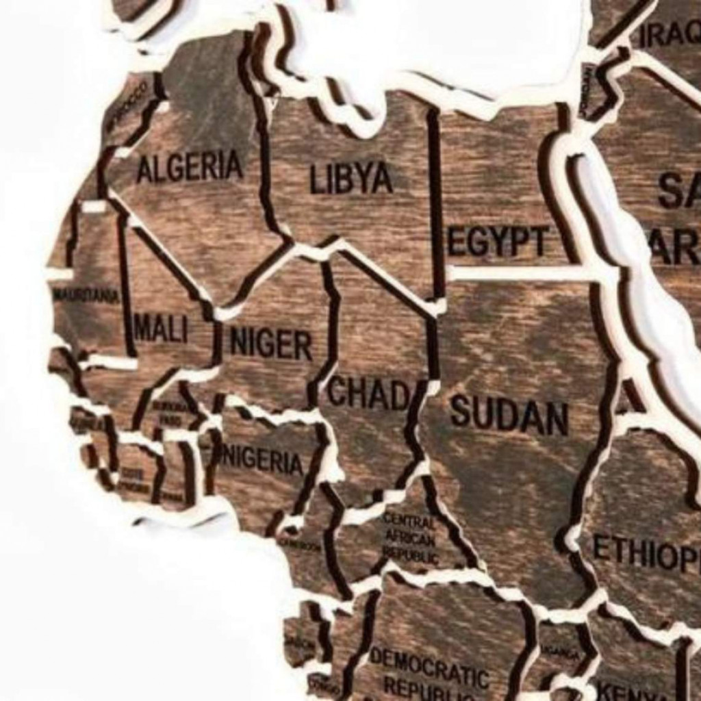 Wooden wall map of the world | Dark Brown Wooden wall map of the world | Dark Brown