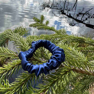 Natural Mulberry Silk Hair Band | Blue