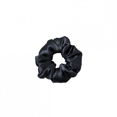 Natural mulberry silk big hair band | Black