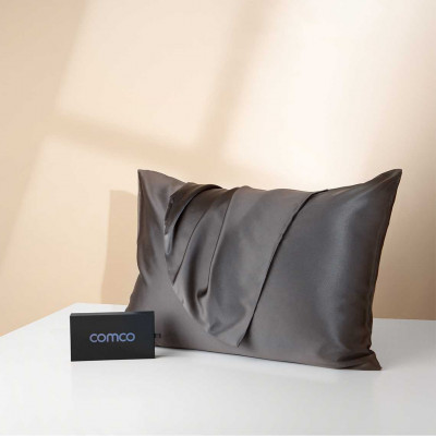 Silk pillowcases 2pcs + Gift | Dark grey
