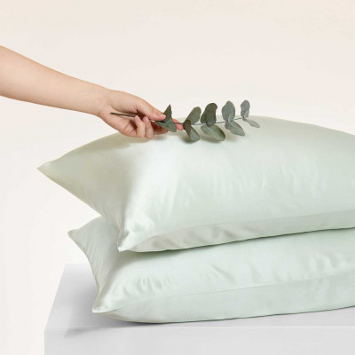 Šilkiniai pagalvės užvalkalai 2vnt. + Dovana | Žalsva