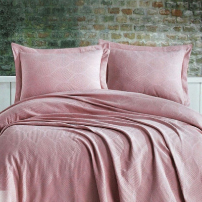 Bedspread with pillowcases VIRA Pudra | Pink