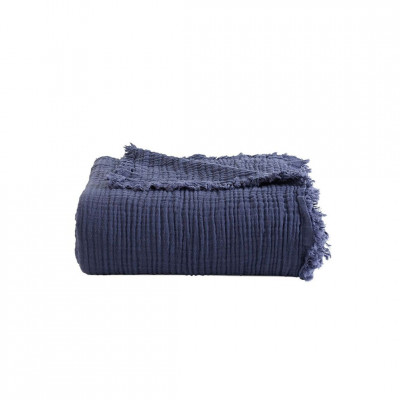 Bedspread-plaid MUSLIN Blue | Blue