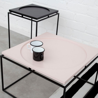 Coffee table Circle in Square | Pink