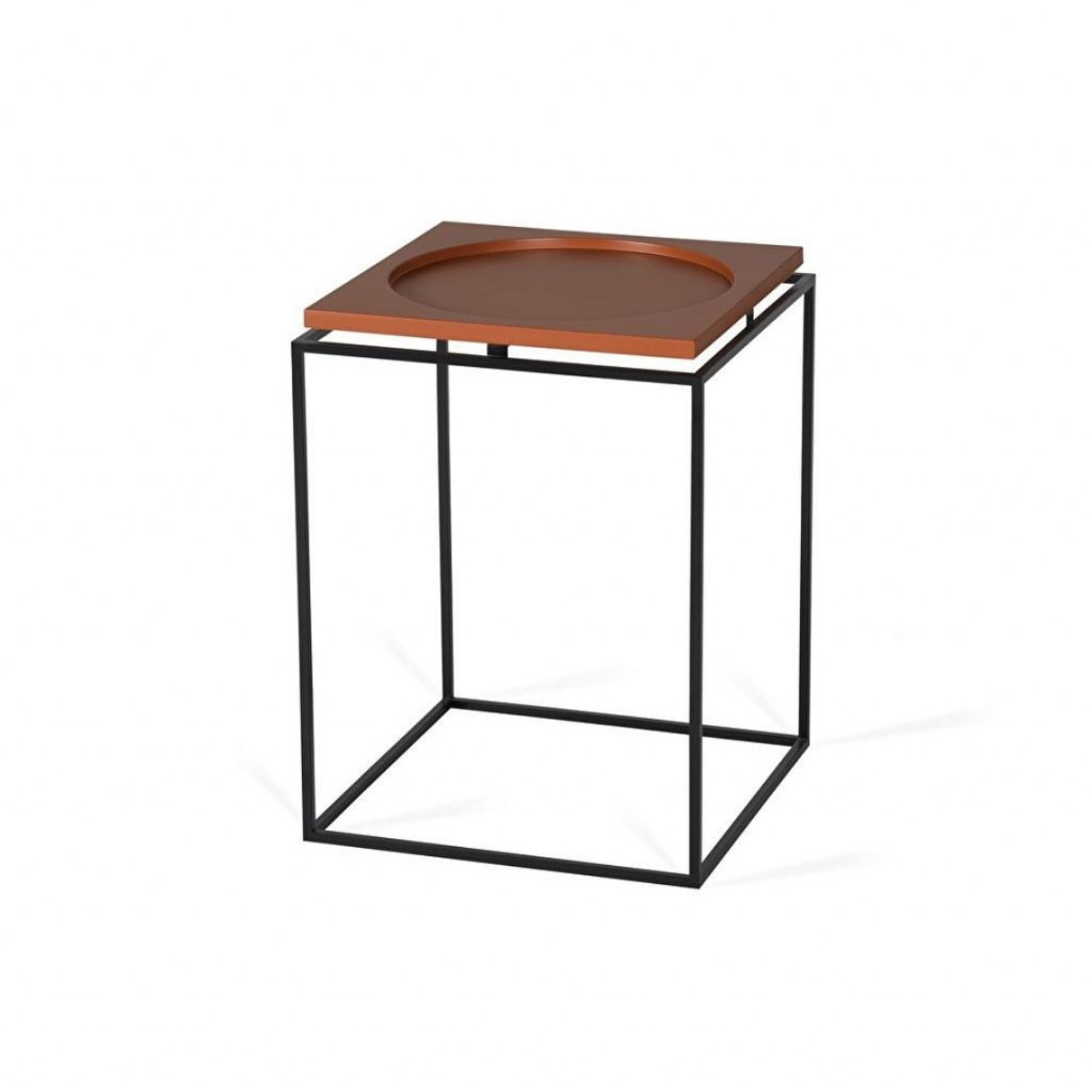 Side table Circle in Square | Terracotta Side table Circle in Square | Terracotta