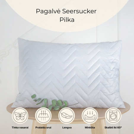 Seersucker Pillow Grey