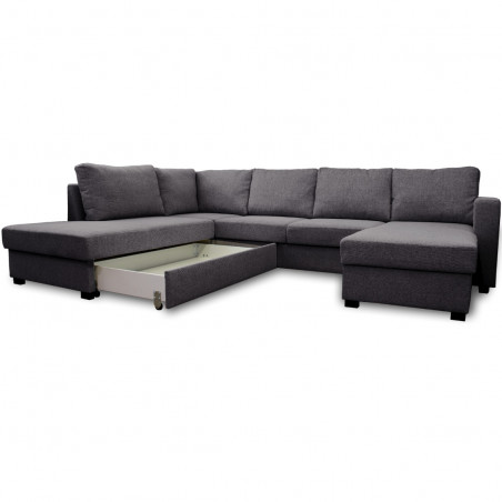 Sofa bed Paris U-shaped | Black