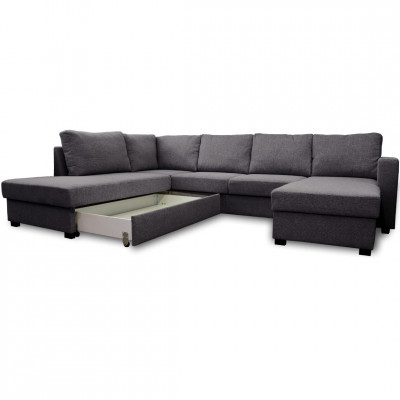 Sofa bed Paris U-shaped | Black
