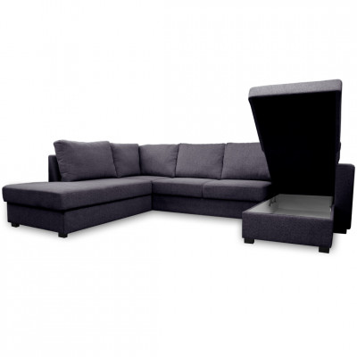 Sofa lova Paris U formos | Juoda