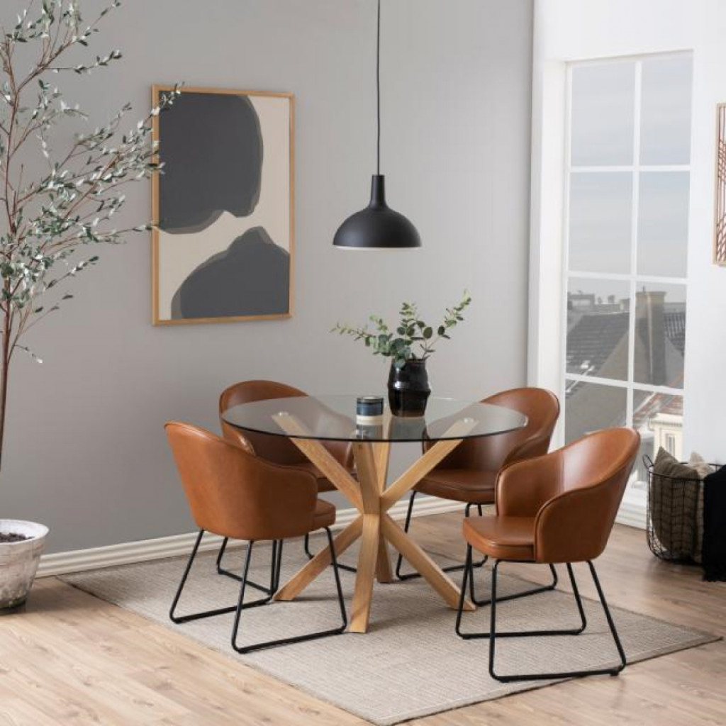 Kėdė MITZIE Leather Ruda | valgomojo-kedes | NMF Home