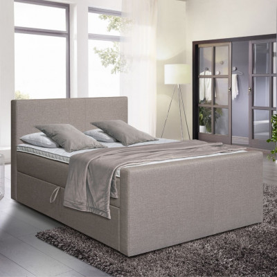 Bed with mattress Amberbox | Light brown